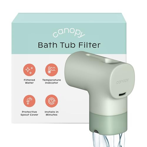 Canopy Baby Bath Tub Filter – Gentler Water Filtration for Delicate Skin | Reduces Chlorine & Irritants | BPA-Free Silicone Spout Cover | Easy Tool-Free Install | Activated Carbon Filtration | Amazon (US)
