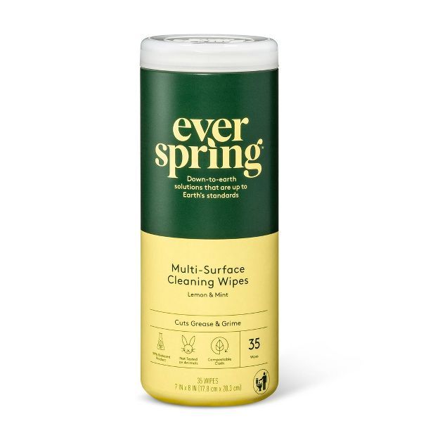 Lemon & Mint Multi-Surface Cleaning Wipes - 35ct - Everspring™ | Target