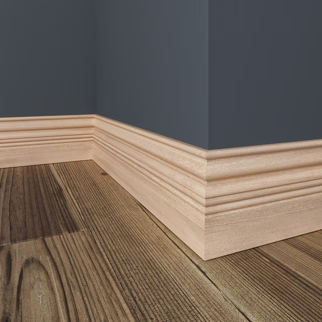 1/2-in x 4-in x 8-ft Colonial Unfinished White hardwood 08141 Baseboard Moulding | Lowe's