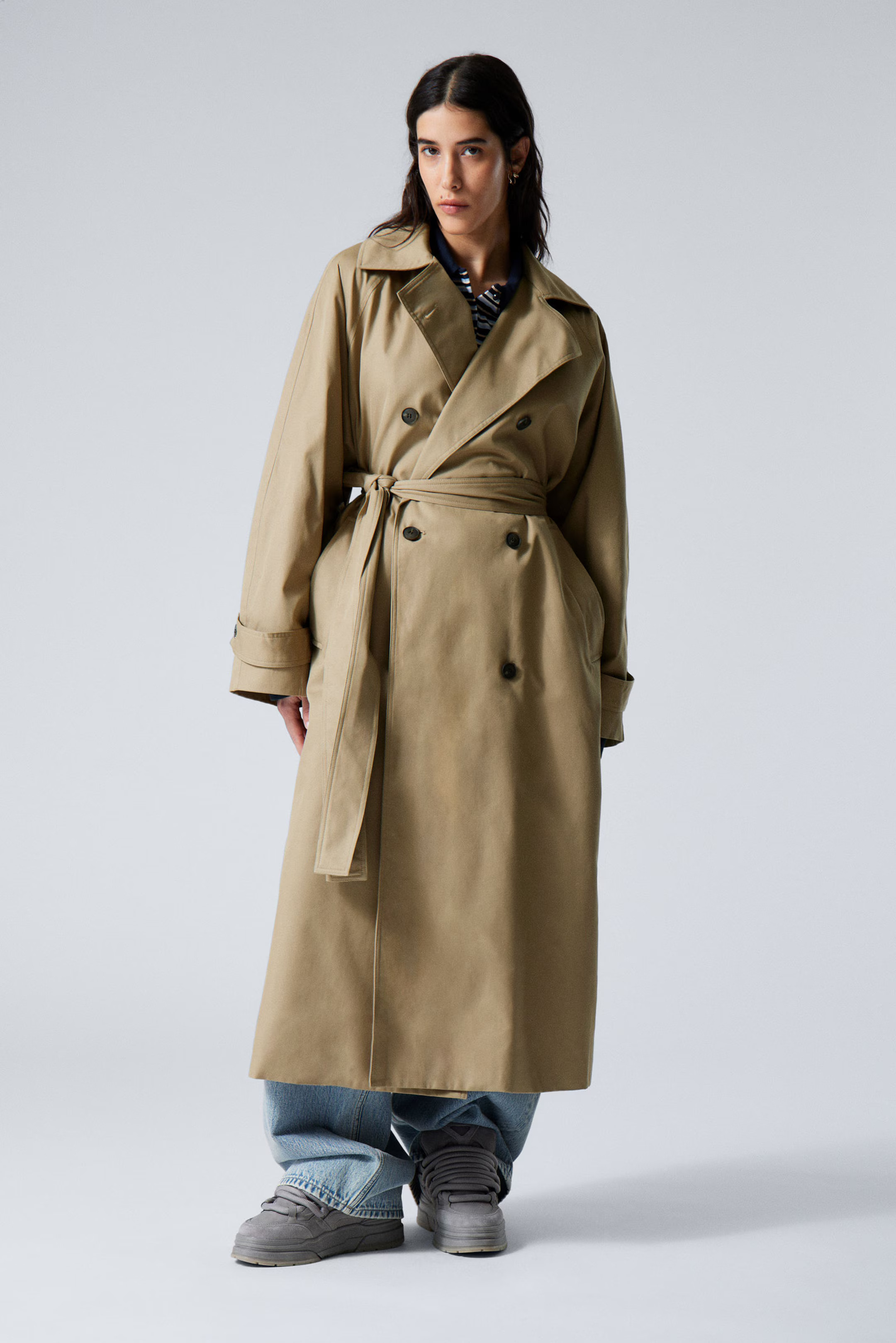Oversized Double-Breasted Cotton Trench Coat | Weekday