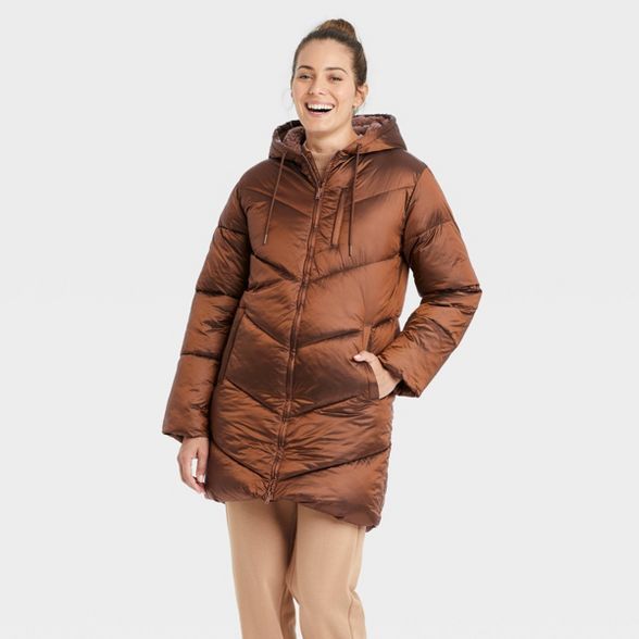 Women's Mid Length Shine Puffer Jacket - A New Day™ | Target