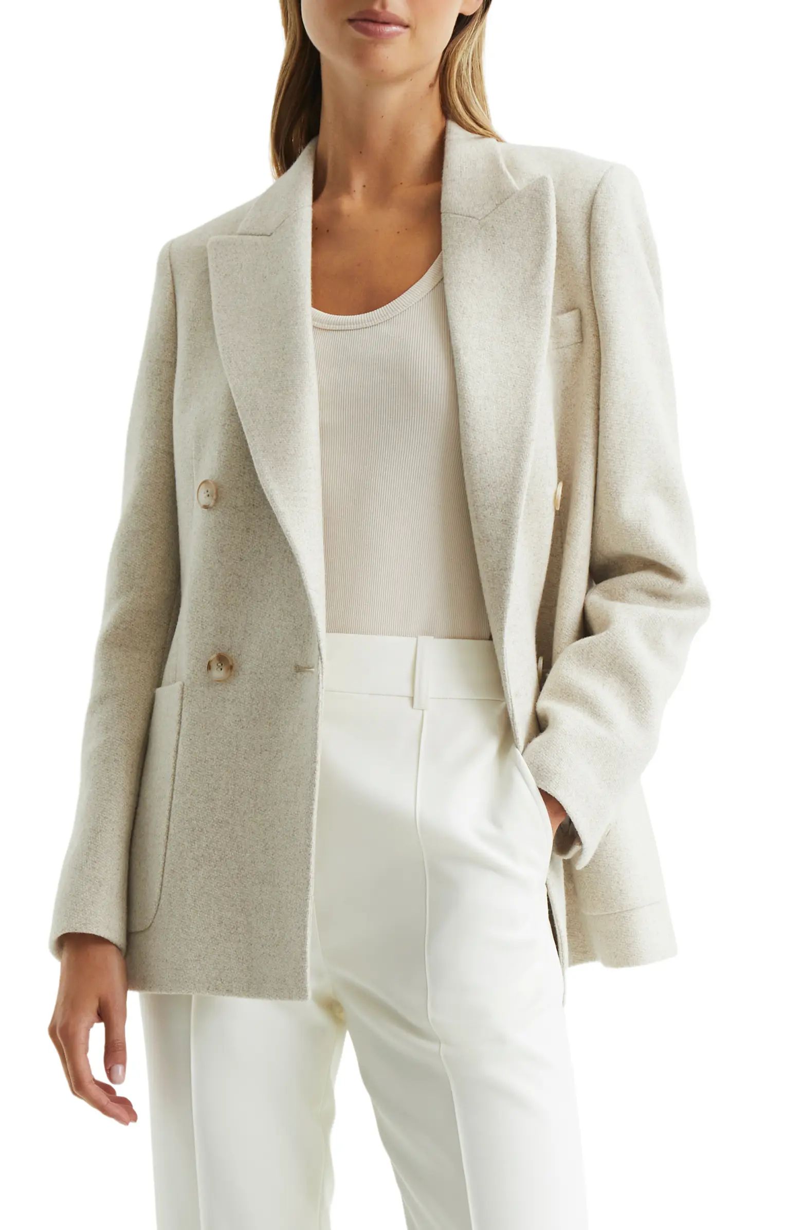 Reiss Amber Double Breasted Wool Blend Jacket | Nordstrom | Nordstrom