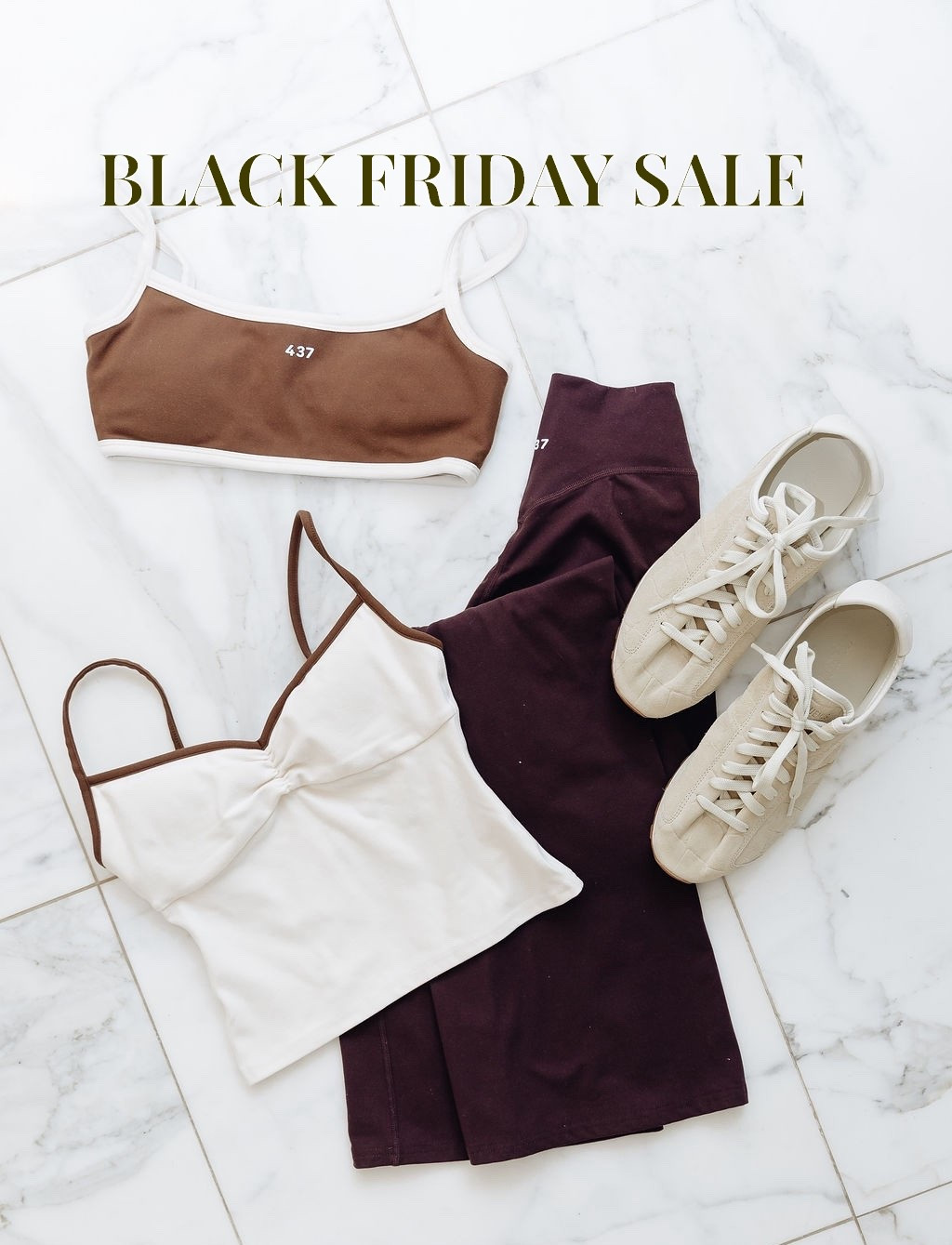 huge sale of my very fav workout clothes that fit & flatter you from every angle🤎

run tts i wear a small top & x-small bottom! 

+ these chic AF sneakers you can dress up or down that are so comfy too! 

run tts im an 8 & wear 38 1/2 

#LTKGiftGuide #LTKSaleAlert #LTKCyberWeek