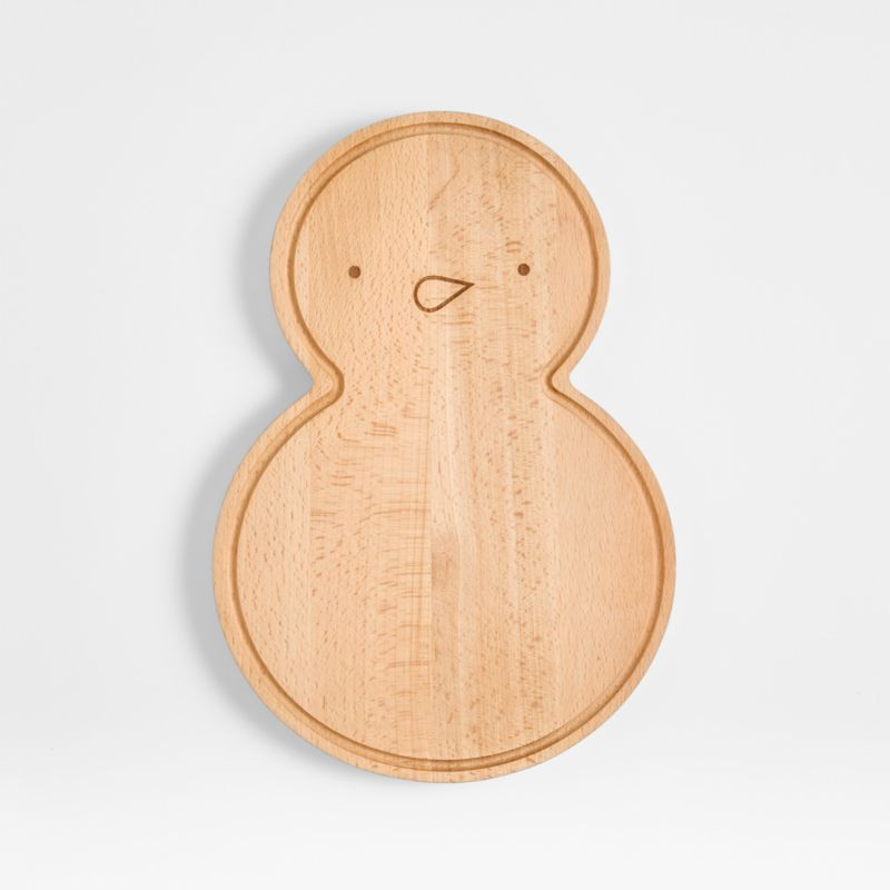 Snowman Wood Cutting Board | Crate & Barrel | Crate & Barrel