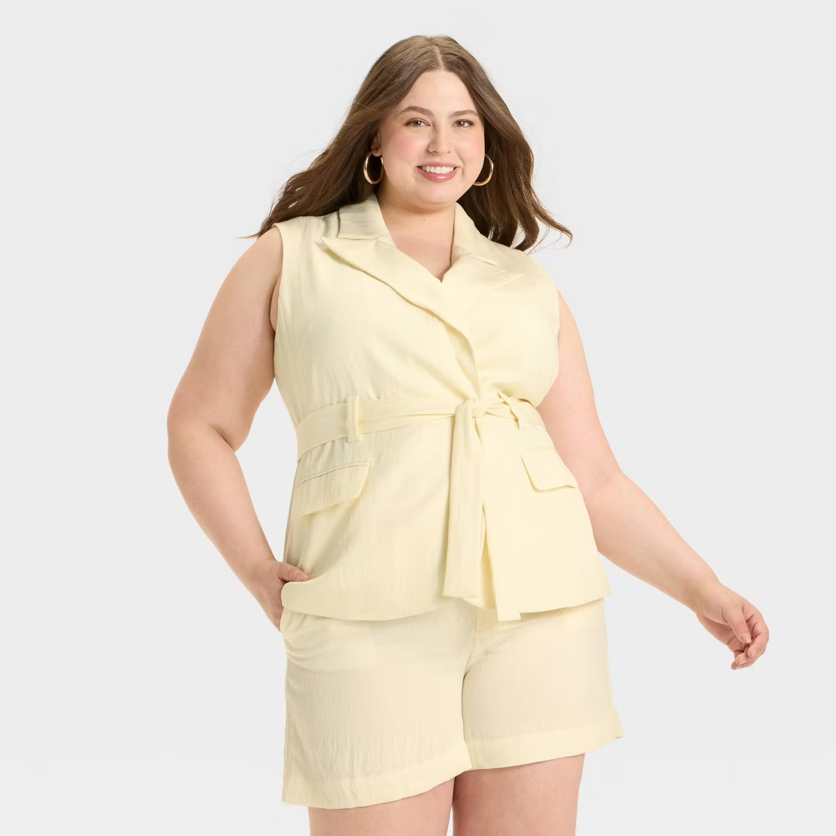 Women's Tie-Front Long Line Vest - A New Day™ | Target