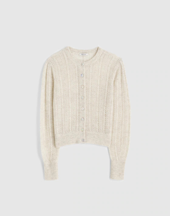 Pointelle-Stitch Cardigan in Alpaca Blend | Madewell | Madewell