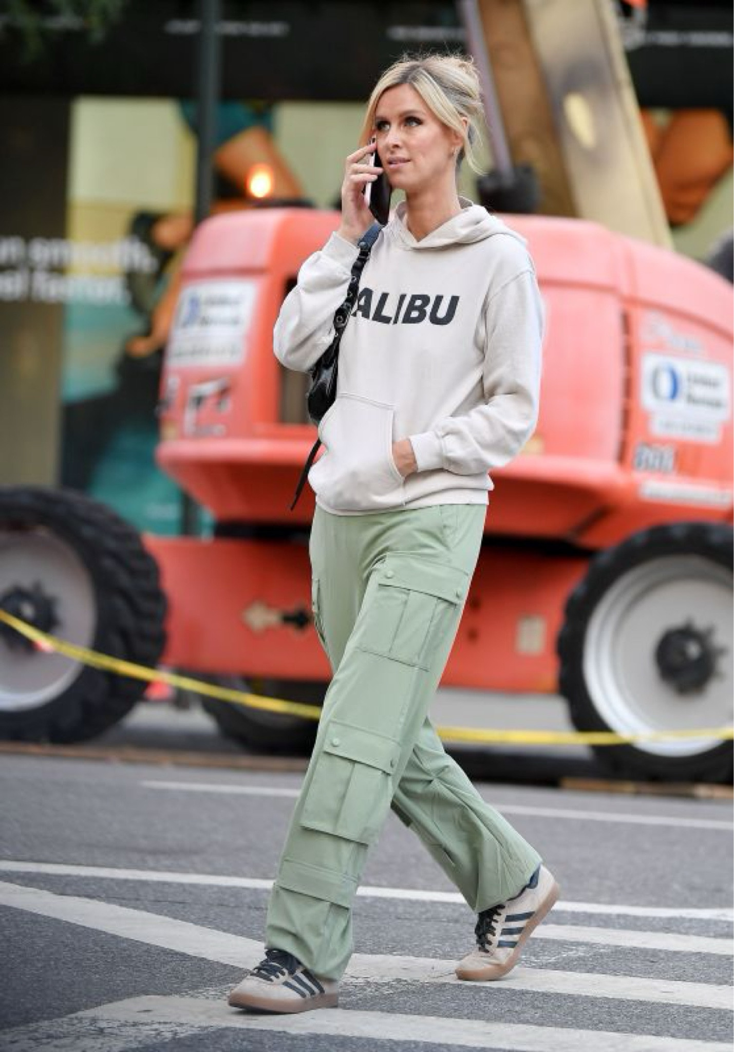 Shop Nicky Hilton's sage green
 Parachute Cargo Pants, vintage Malibu pull over hoodie retro sneakers #NikkiHilton #CelebrityStyle #CelebStyle

#LTKSaleAlert #LTKStyleTip