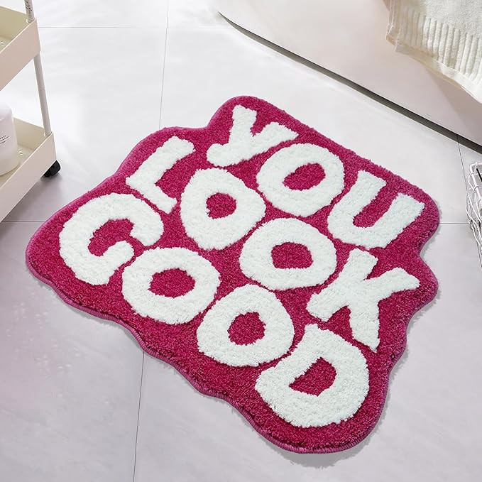 You Look Good Bath Mat Hot Pink Bathroom Rugs Funny Cute Bathroom Decor Preppy Small Cool Rug Non... | Amazon (US)