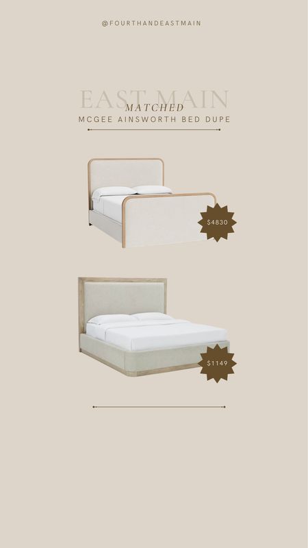 MATCHED // mcgee + co ainsworth bed dupe! i know this one  isn’t exact but it’s such a great bed at a great price!! 

bed
wood bed
upholstered bed 
mcgee dupe
amber interiors dupe 

#LTKhome