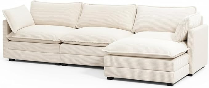 ROWHY Oversized Modular Sectional Sofa with Movable Ottoman, 112 Inch 4 Seat Modern Corduroy Sofa... | Amazon (US)