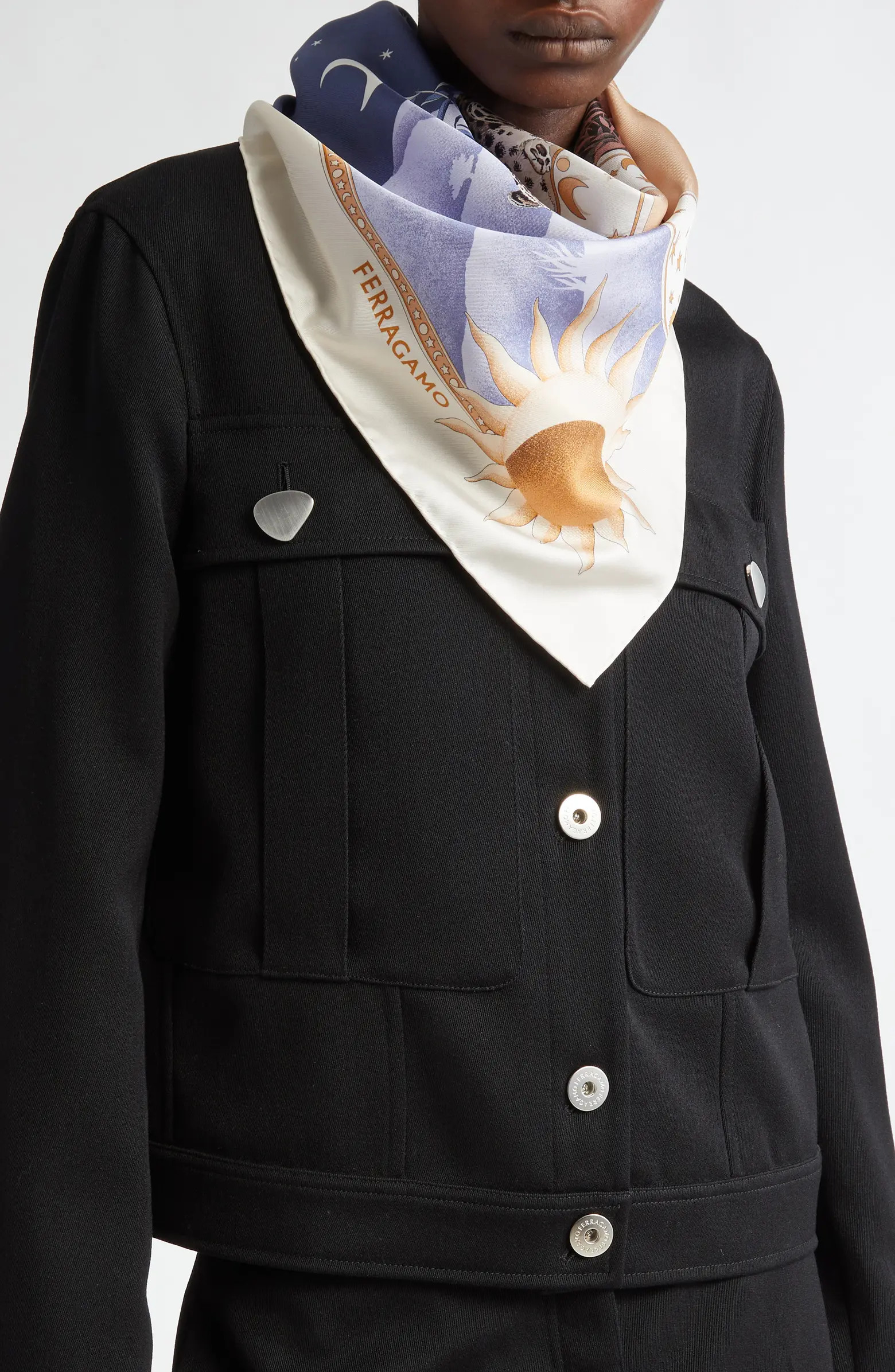 FERRAGAMO Day & Night Print Silk Twill Scarf | Nordstrom | Nordstrom