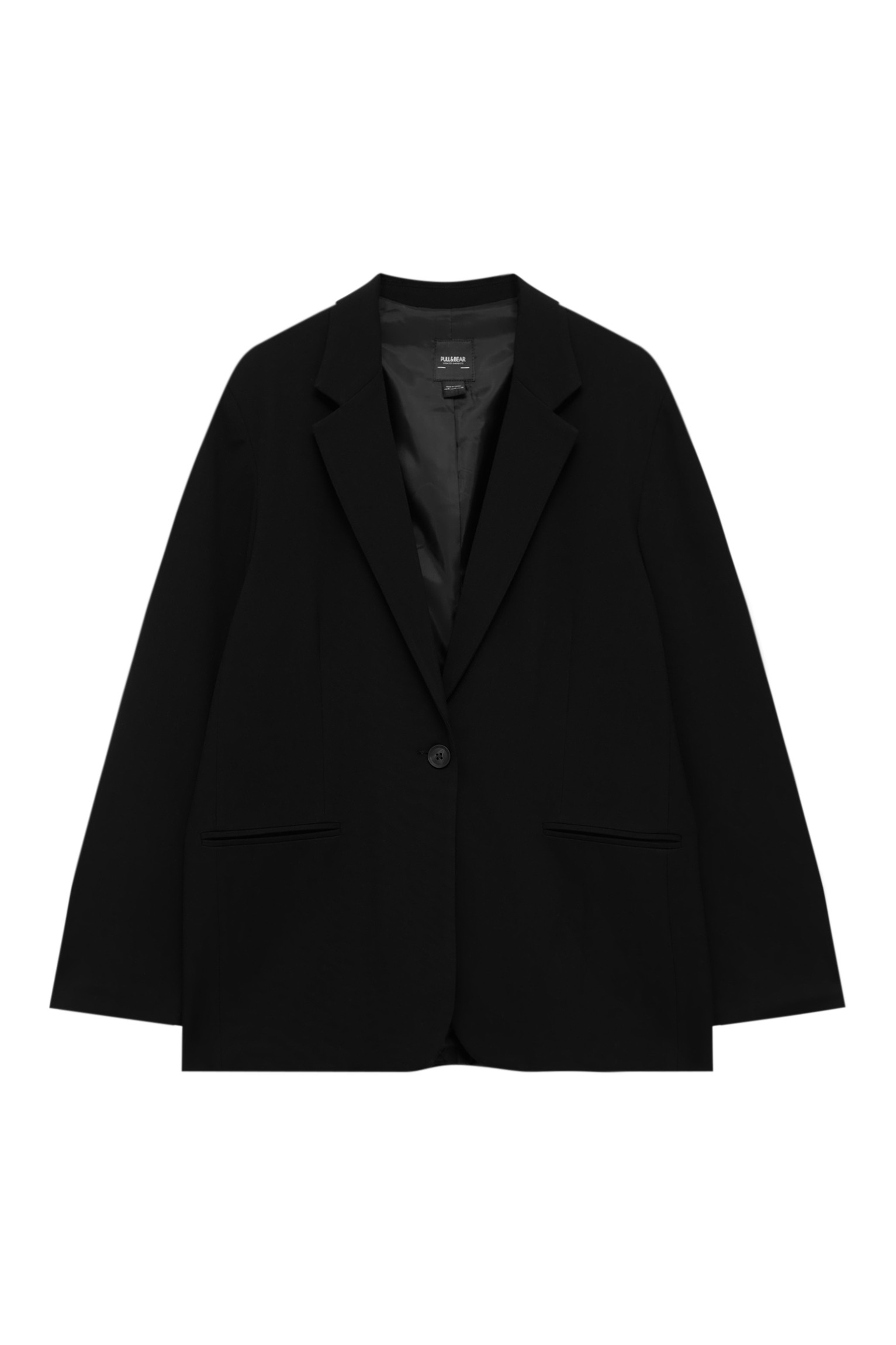Black double-buttoned blazer | PULL and BEAR UK
