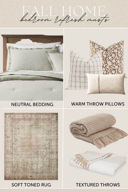 Bedroom refresh fall picks #bedroom #bedding #bedroomrefresh #homedecor #homefinds #throw #rug #throwpillows #target 

#LTKfindsunder50 #LTKSeasonal #LTKhome