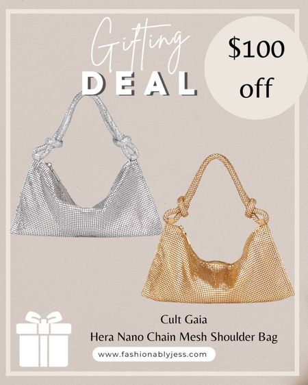 $100 of this chainmail bag from Cult Gaia! Cute metallic bag #LTKCyberWeek 

#LTKitbag #LTKGiftGuide