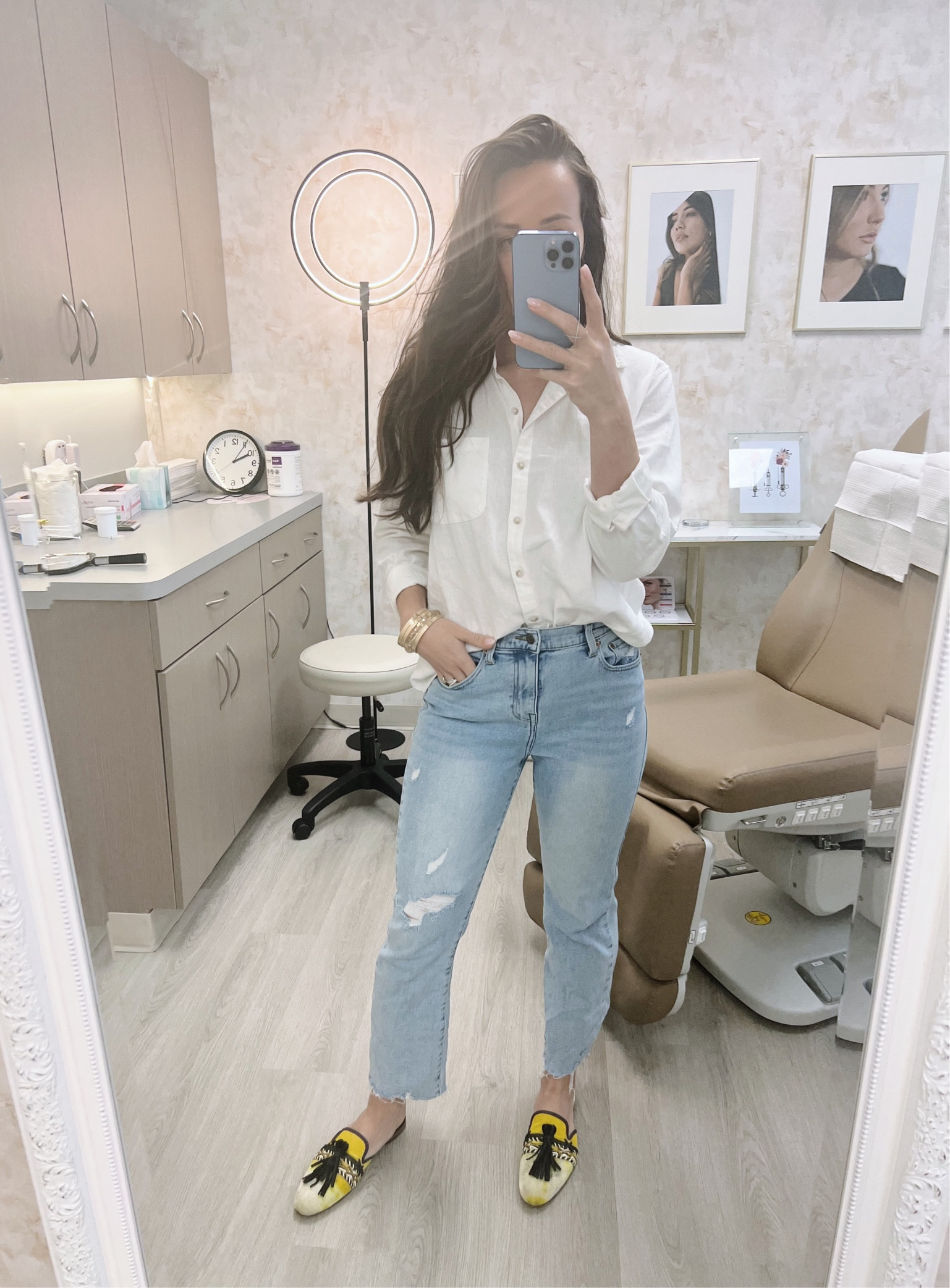 Love a cropped denim with a mule moment - also this shirt is $21

#LTKFind #LTKshoecrush