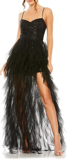 Sequin Ruffle Tulle Gown | Nordstrom