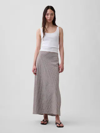 Linen-Blend Maxi Slip Skirt | Gap (CA)