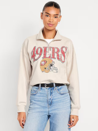 NFL™ San Francisco 49ers™ Oversized Half-Zip Sweatshirt | Old Navy (US)