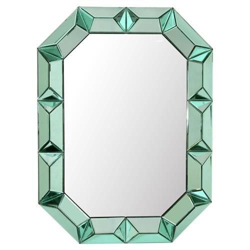 Villa & House Romano Hollywood Regency Peridot Green Framed Wall Mirror | Kathy Kuo Home