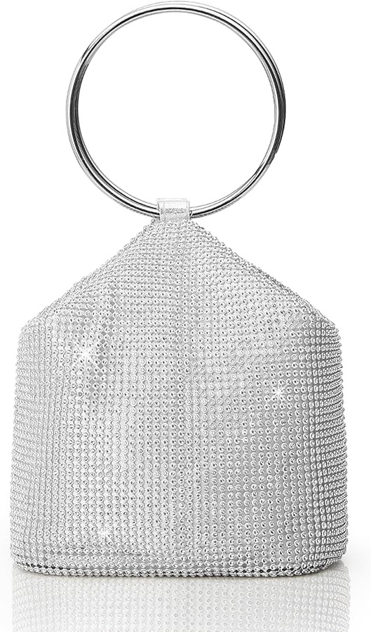 BABEYOND Women's Rhinestone Clutch Evening Bags Sparkly Glitter Round Handle Purse for 1920s Part... | Amazon (US)