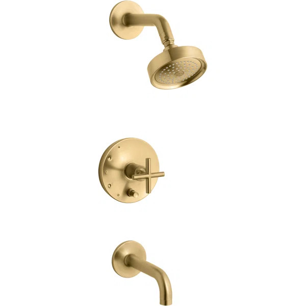 Purist Pressure Balancing Bath and Shower Faucet Trim with Push Button Diverter | Wayfair North America
