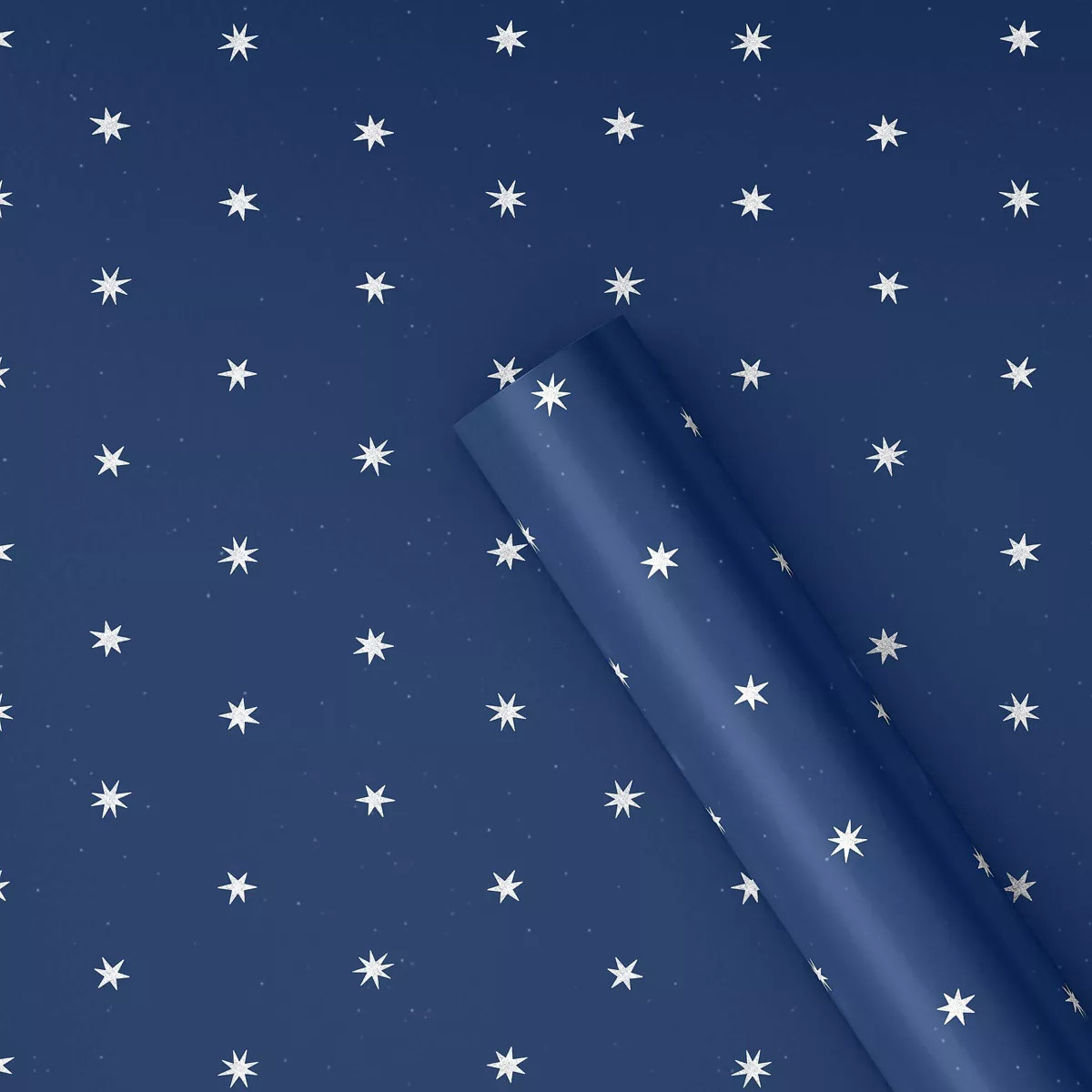 30” 25 sq ft Christmas Roll Wrap White Stars on Blue - Wondershop™ | Target