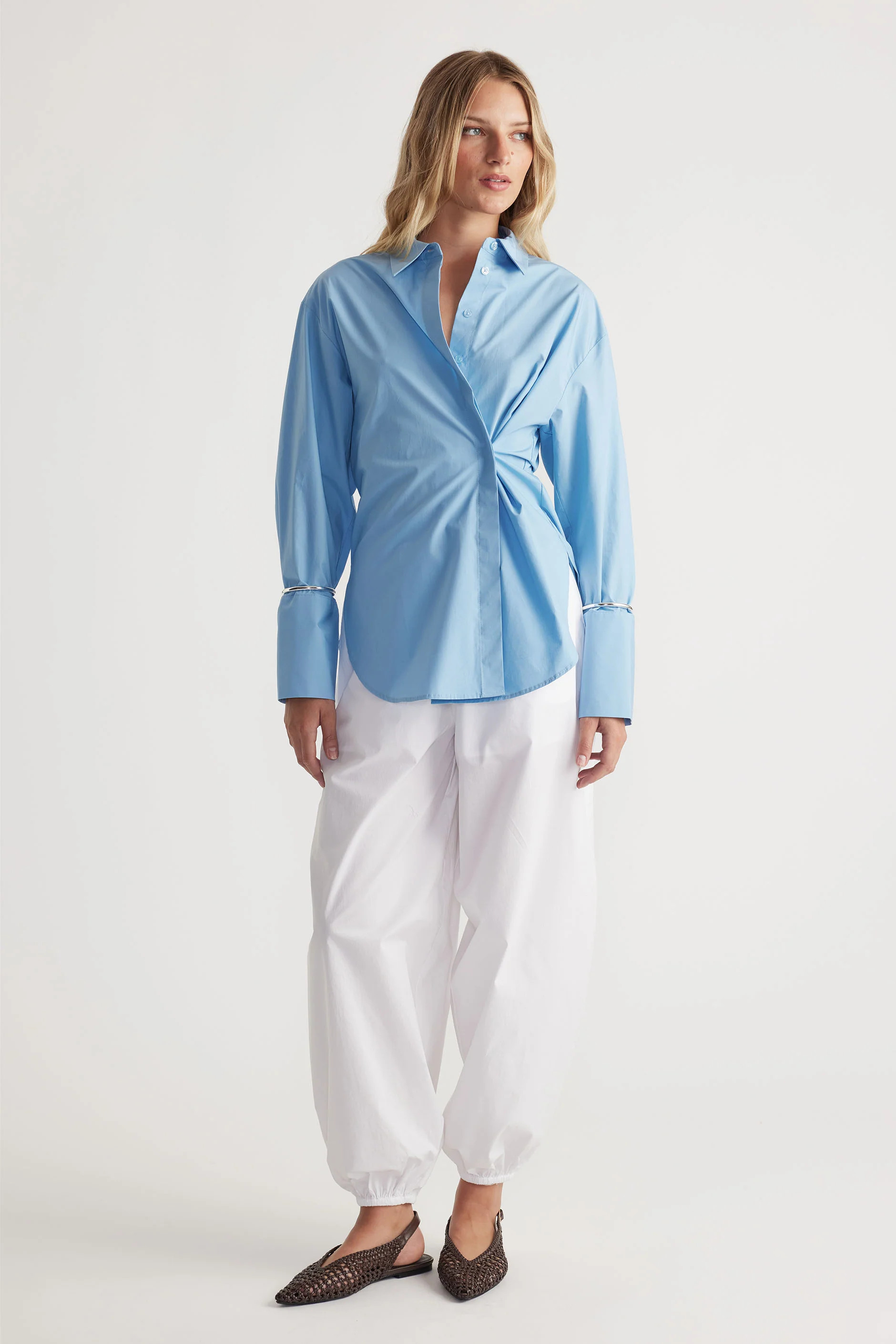 Ivy Button Shirt - Iris Blue | DECJUBA