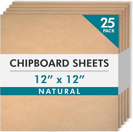 Grafix Medium Weight Chipboard – 12"x12", Assorted Acid-Free 0.057” Sheets, Create Three-Dime... | Amazon (US)