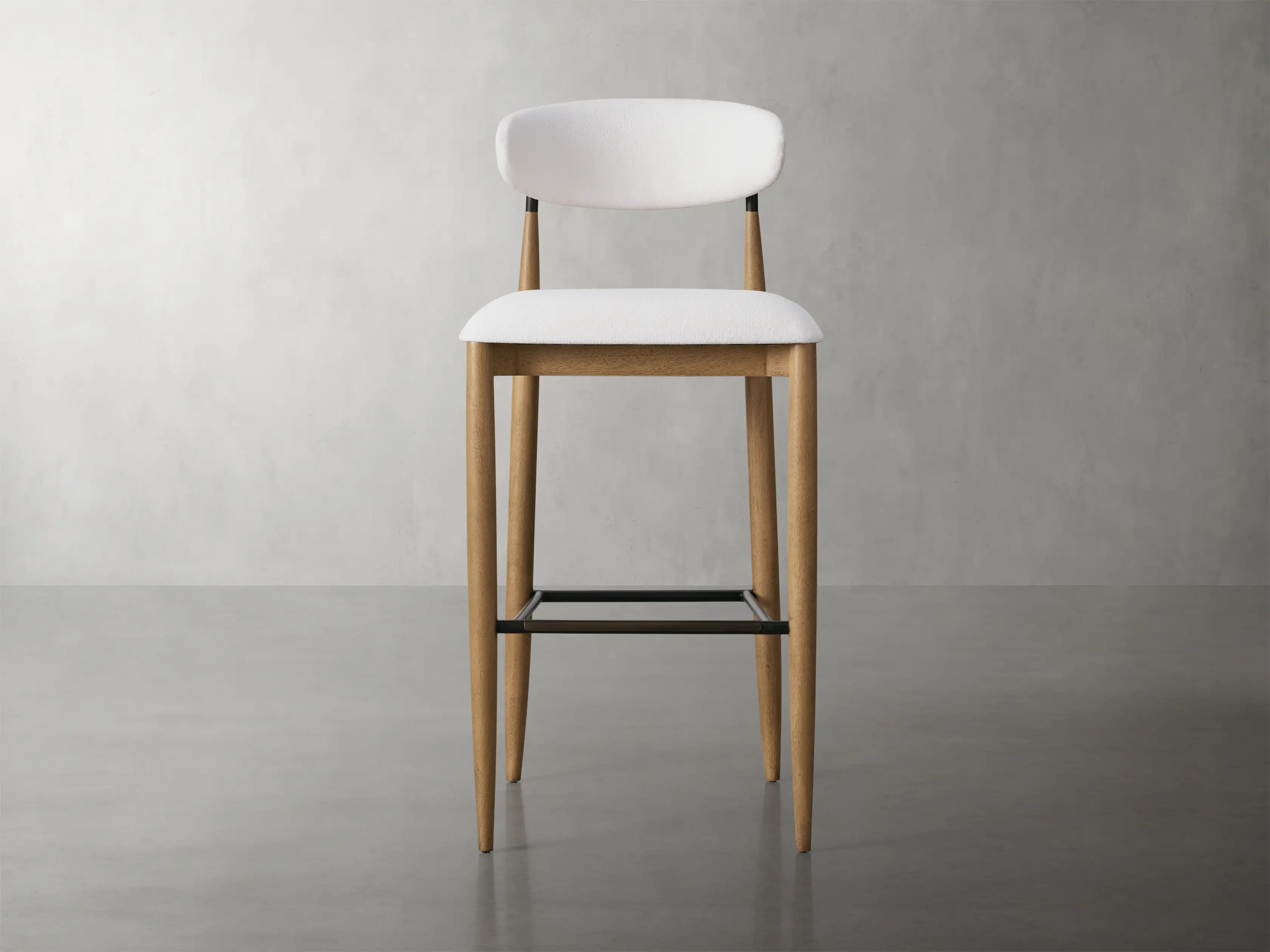 Jagger Armless Stool in Natural with Oil Rubbed Bronze | Arhaus