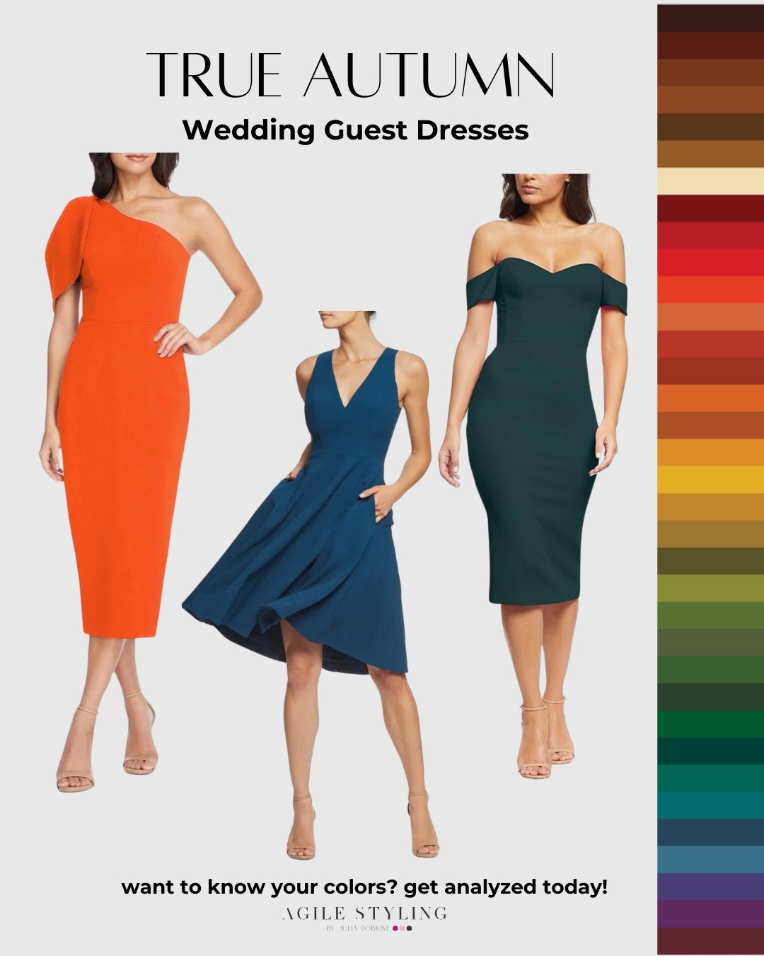 Invited to a spring wedding? Find the shades that make you glow if you have True Autumn coloring!

Disclaimer: The colors mentioned in this post may not be 100% accurate to the season, as they were chosen based on digital images from the website

#LTKSeasonal #LTKwedding #LTKfindsunder100