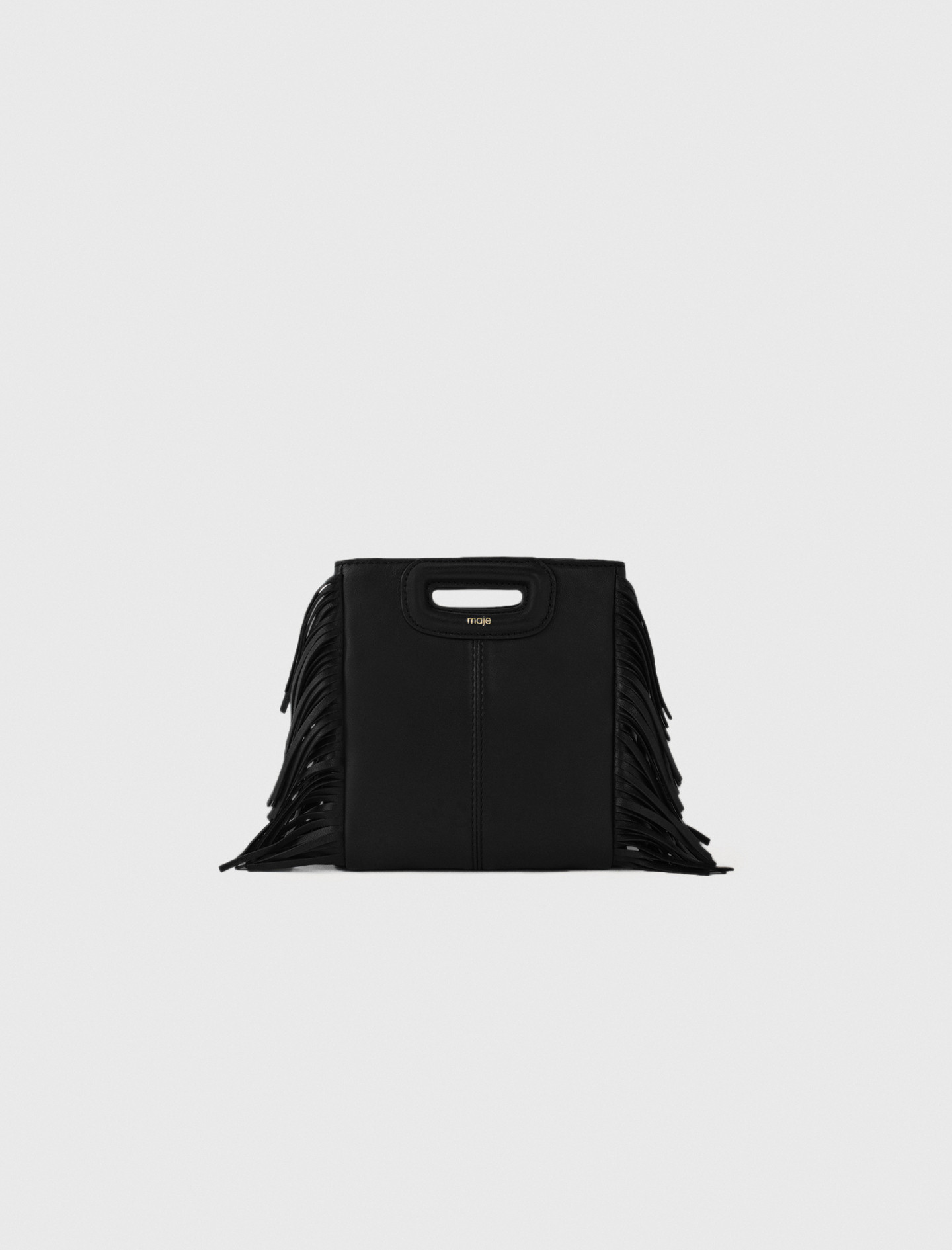 Leather bag with chain strap Black / Gray for Women | Maje | Maje US