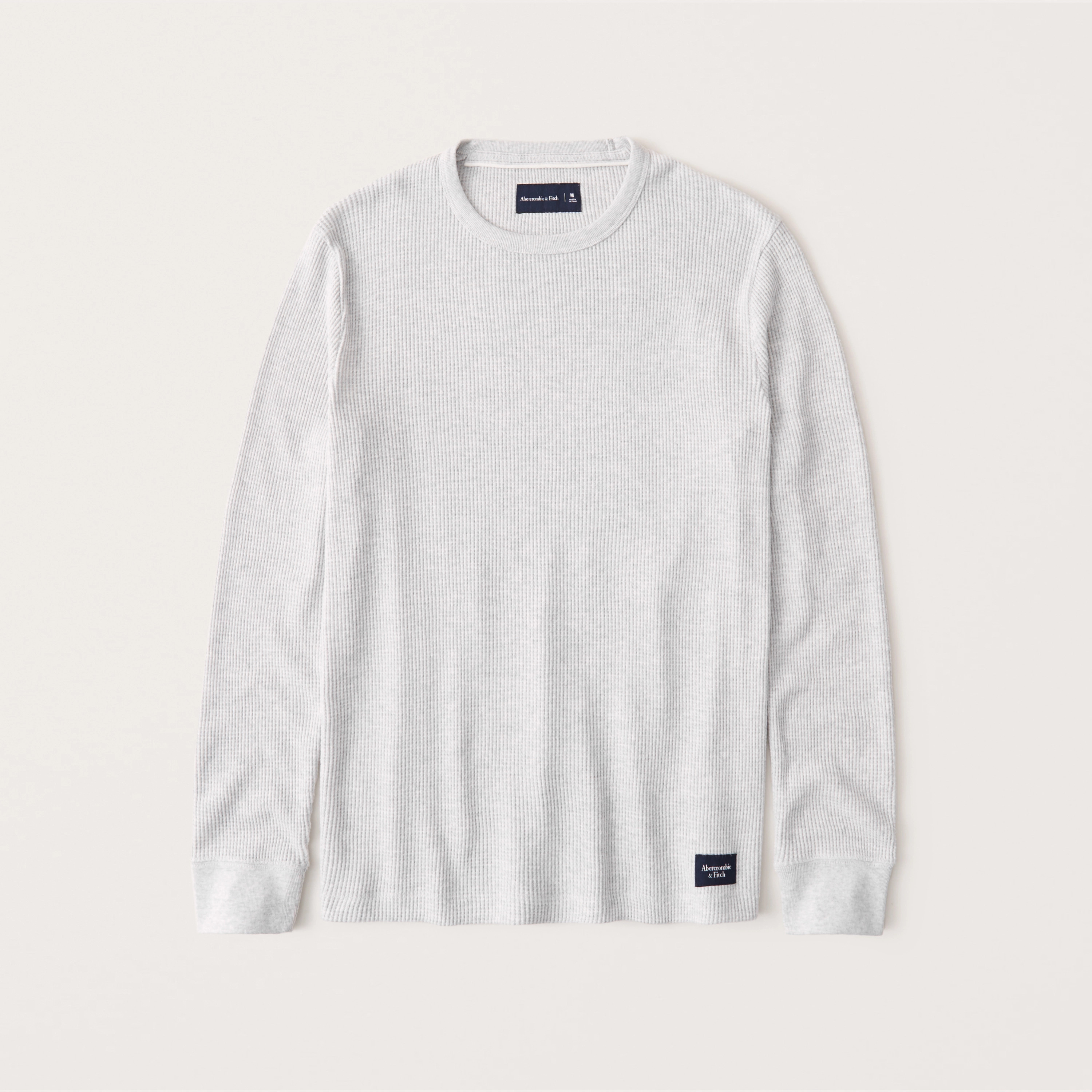 Long-Sleeve Waffle Crew Tee | Abercrombie & Fitch (US)