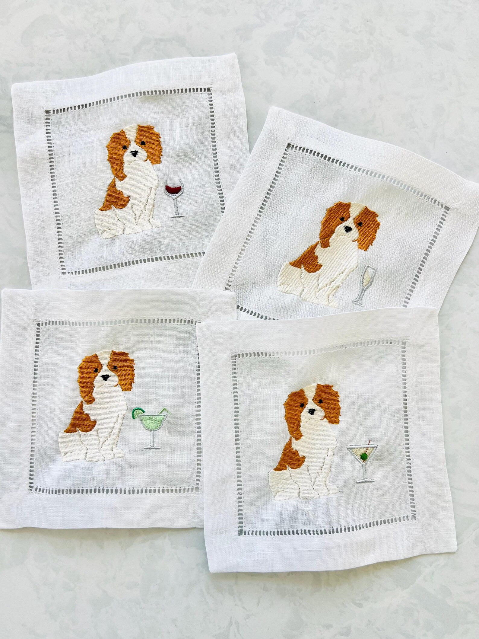 Tipsy Cavalier King Charles Cocktail Napkins - Etsy | Etsy (US)