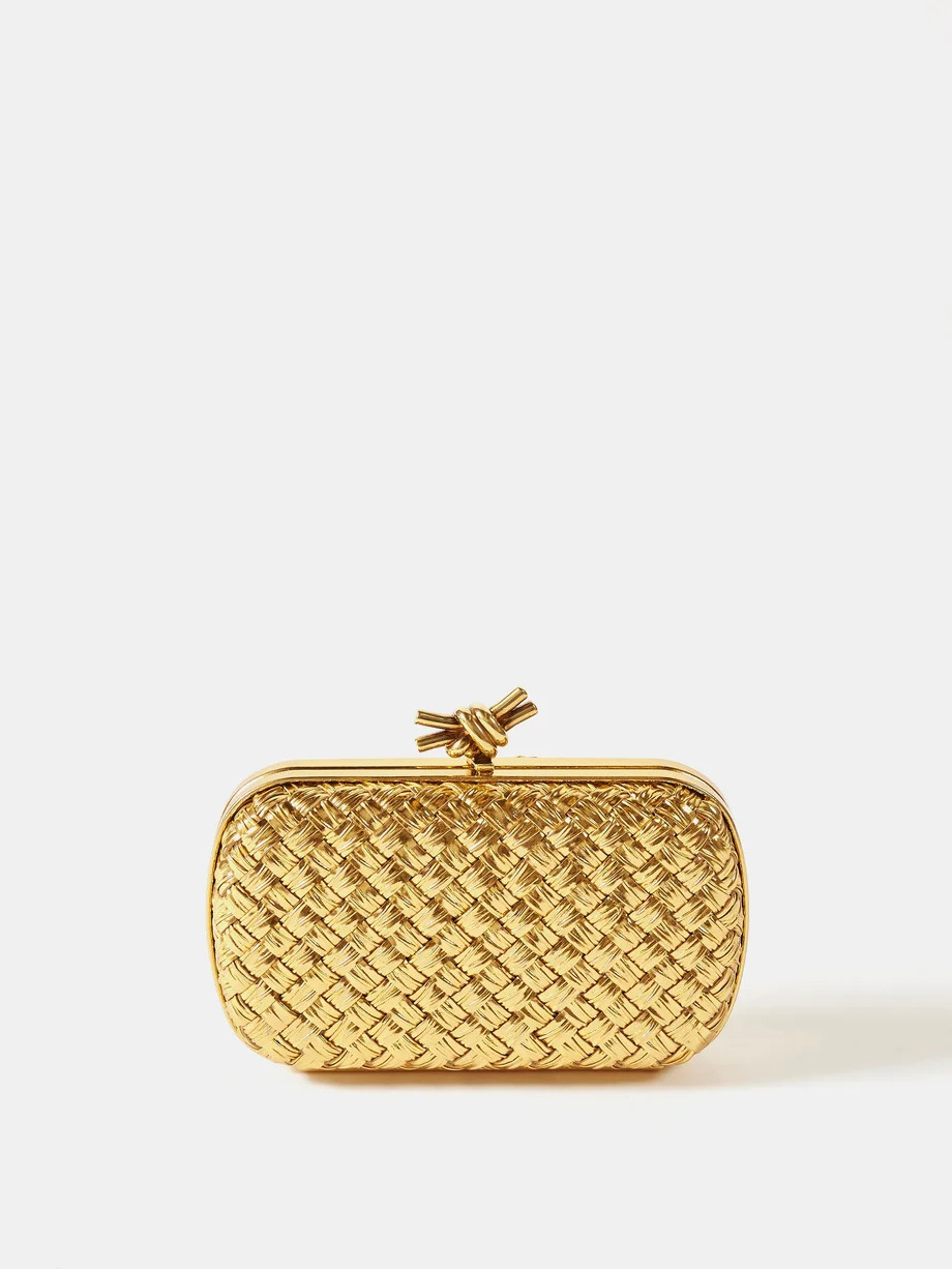Knot minaudière Intrecciato-leather clutch bag | Matches (UK)