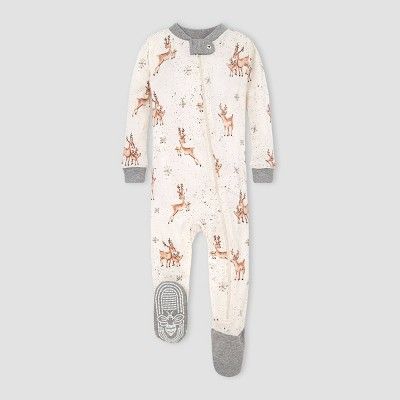 Burt's Bees Baby® Baby Organic Cotton Deer Footed Pajama - Green | Target