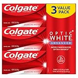 Colgate Optic White Advanced Teeth Whitening Toothpaste, 2% Hydrogen Peroxide Toothpaste, Sparkli... | Amazon (US)