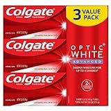 Colgate Optic White Advanced Teeth Whitening Toothpaste, 2% Hydrogen Peroxide Toothpaste, Sparkli... | Amazon (US)