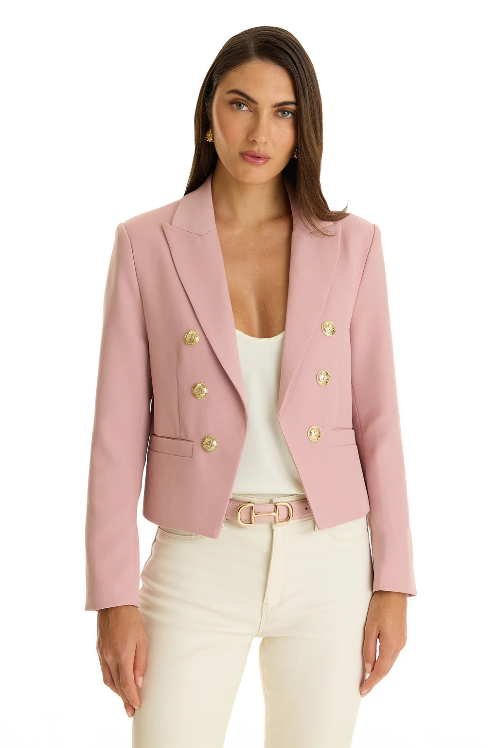 Gabrielle Double Breasted Blazer - Blush | The Noli Shop
