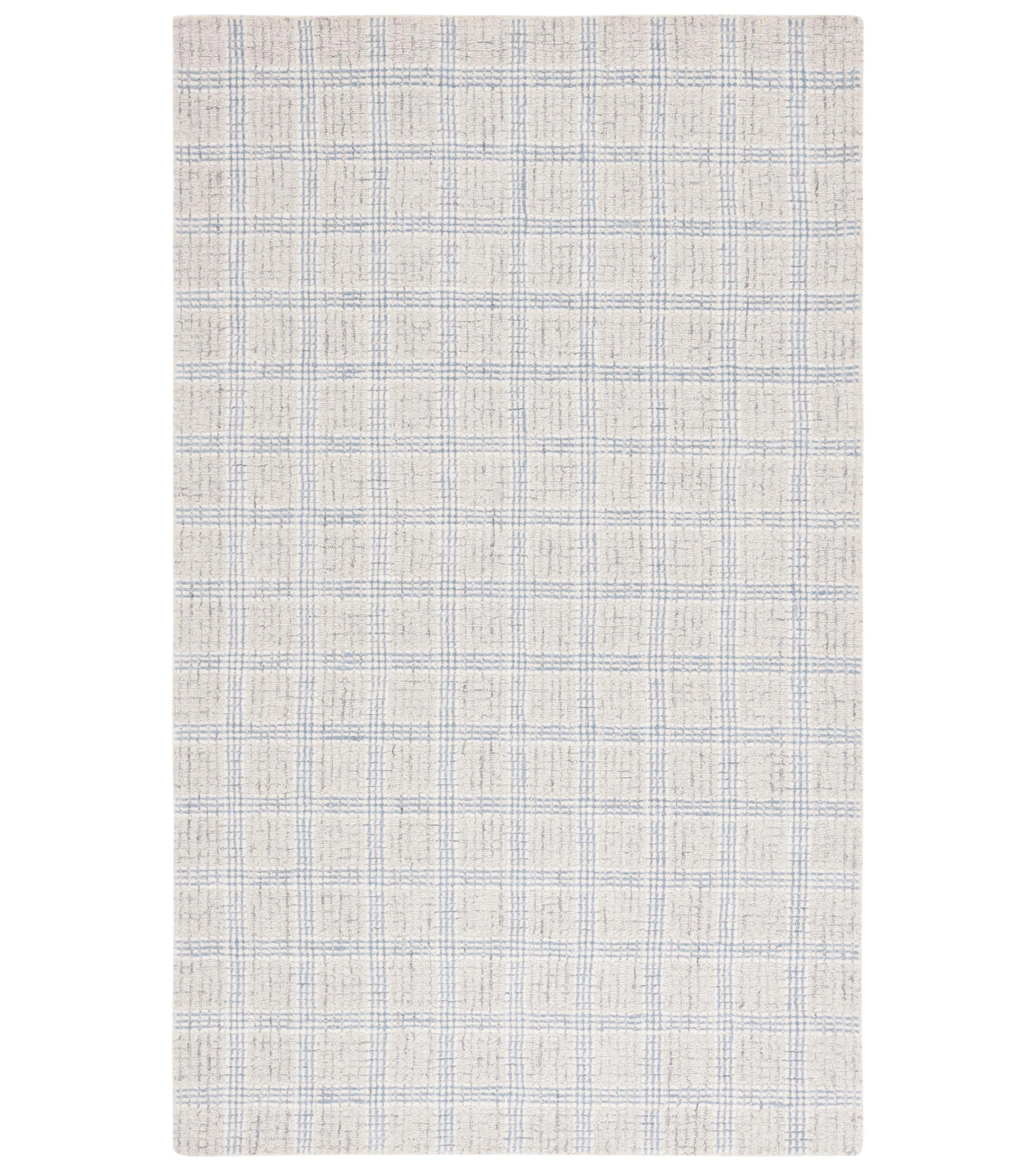 Ebony Hand Tufted Wool Pile Plaid Rug | Wayfair North America