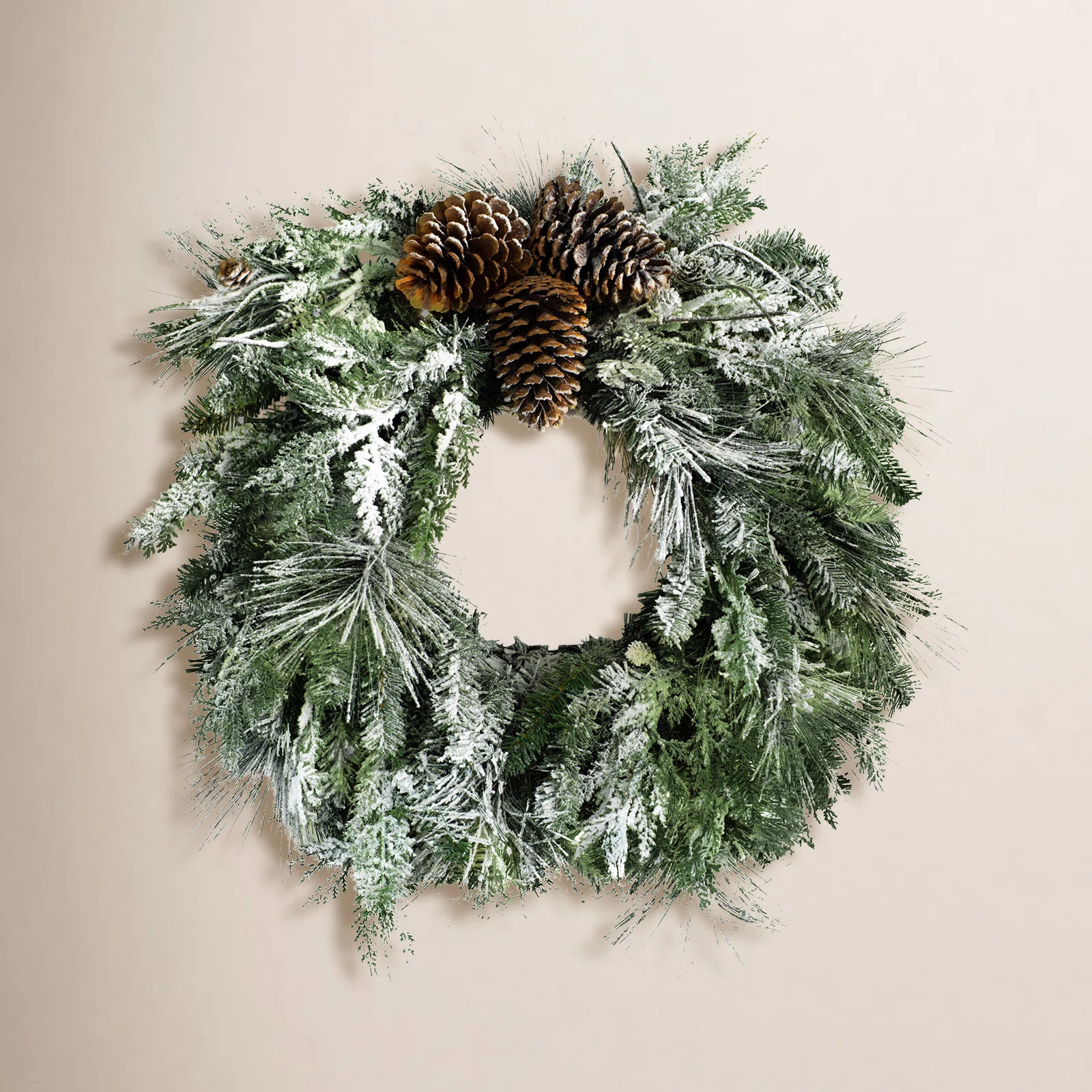 24'' Faux Pine Lighted Wreath | AllModern