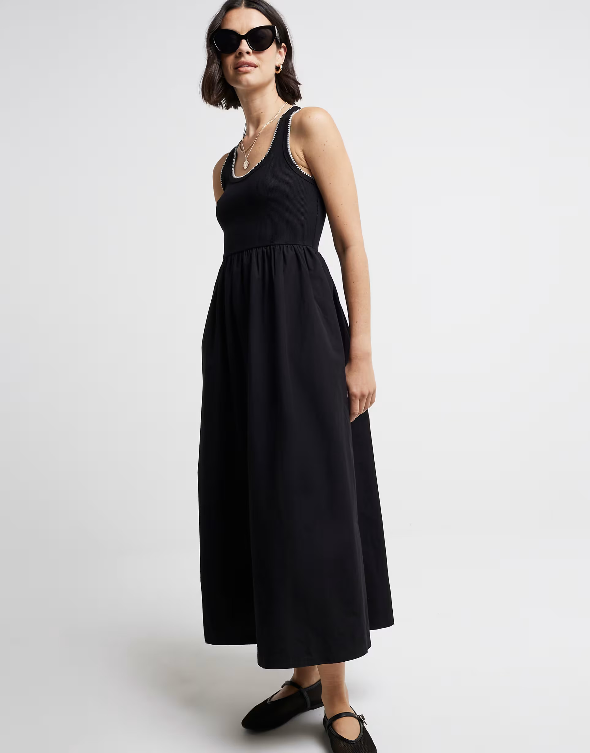 River Island Scoop neckline shift maxi dress in black | ASOS | ASOS (Global)