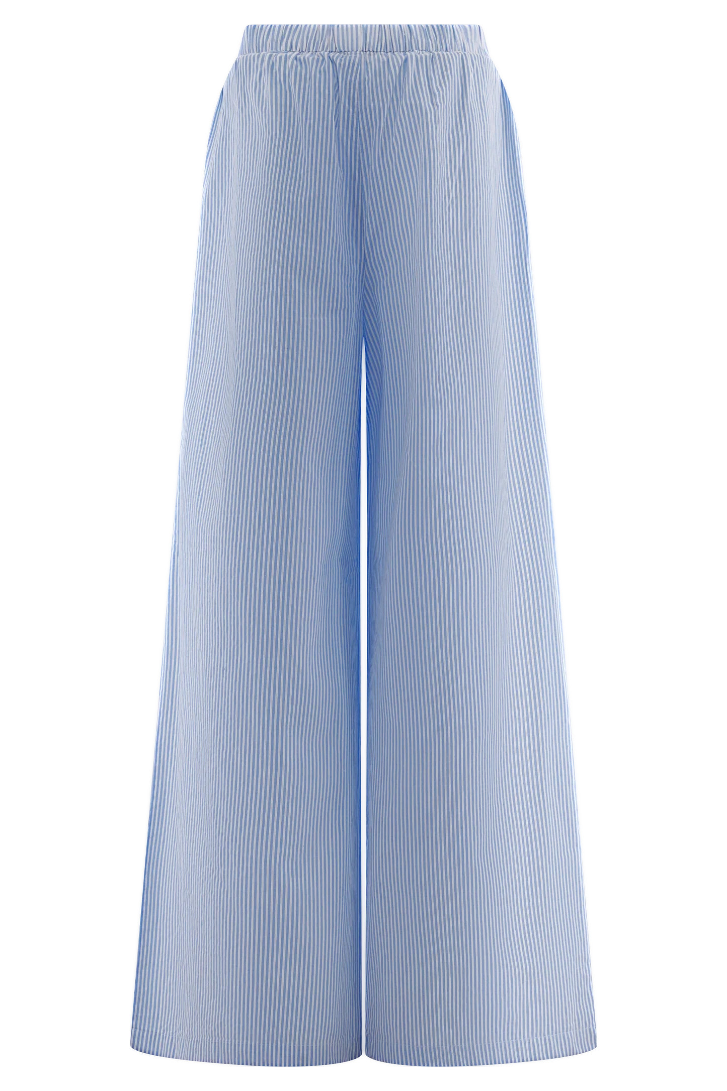 Hansen Wide Leg Pants - Blue Pinstripe | Meshki UK
