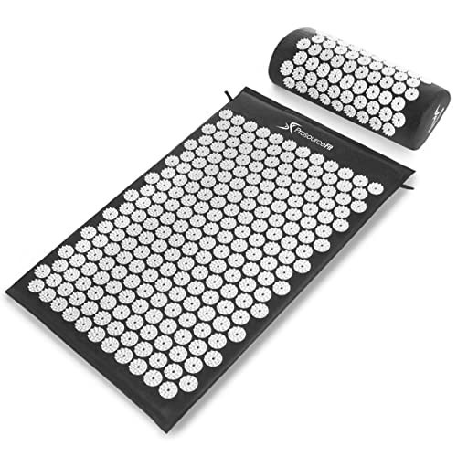 ProsourceFit Acupressure Mat and Pillow Set for Back/Neck Pain Relief and Muscle Relaxation, Black | Amazon (US)