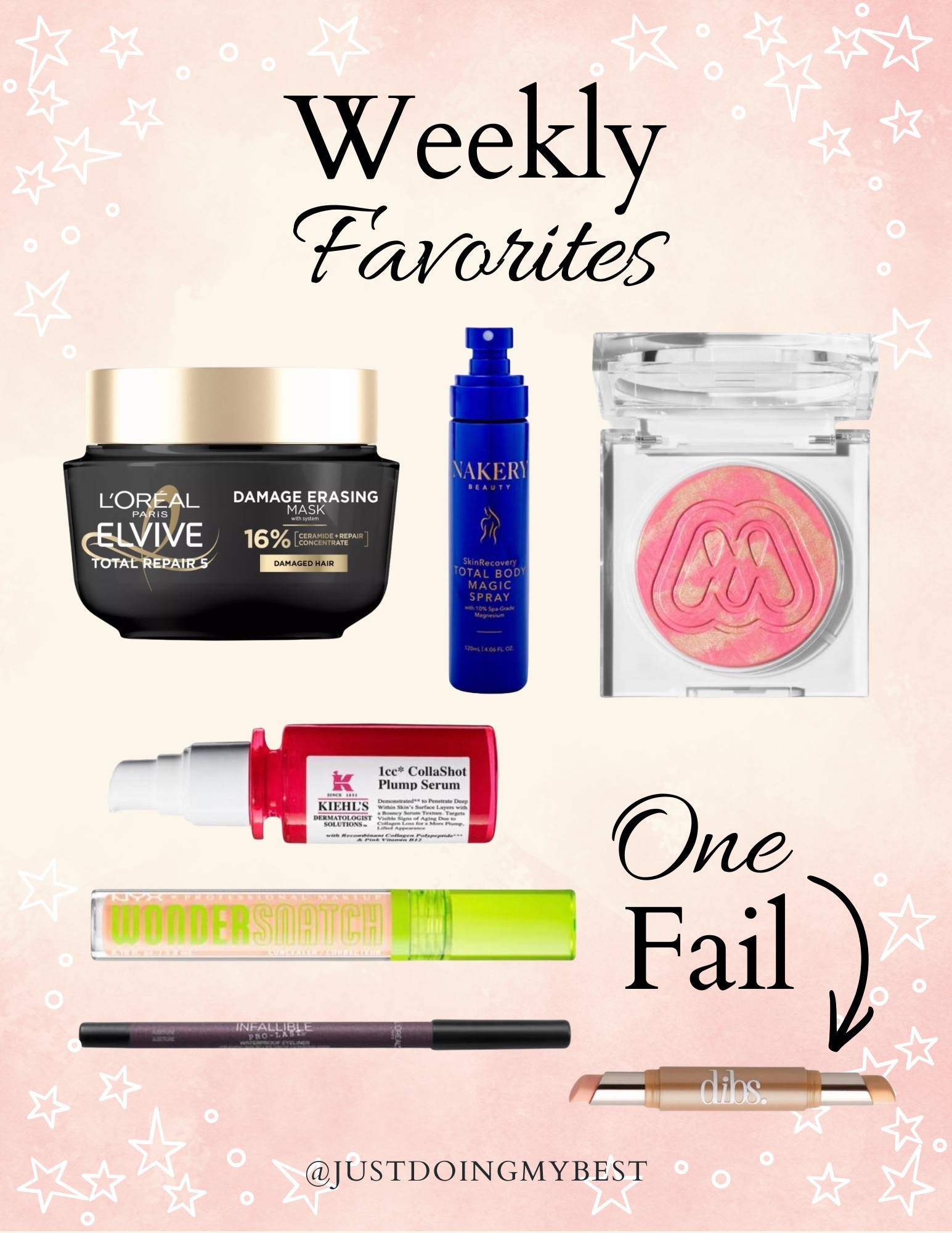 Weekly favorites and a fail.  First week of August.  The Dibs product isn’t awful but it’s thick and didn’t give me the coverage I was looking for.  The Total Magic Spray is one of my favorite reorders!

#LTKOver40 #LTKBeauty