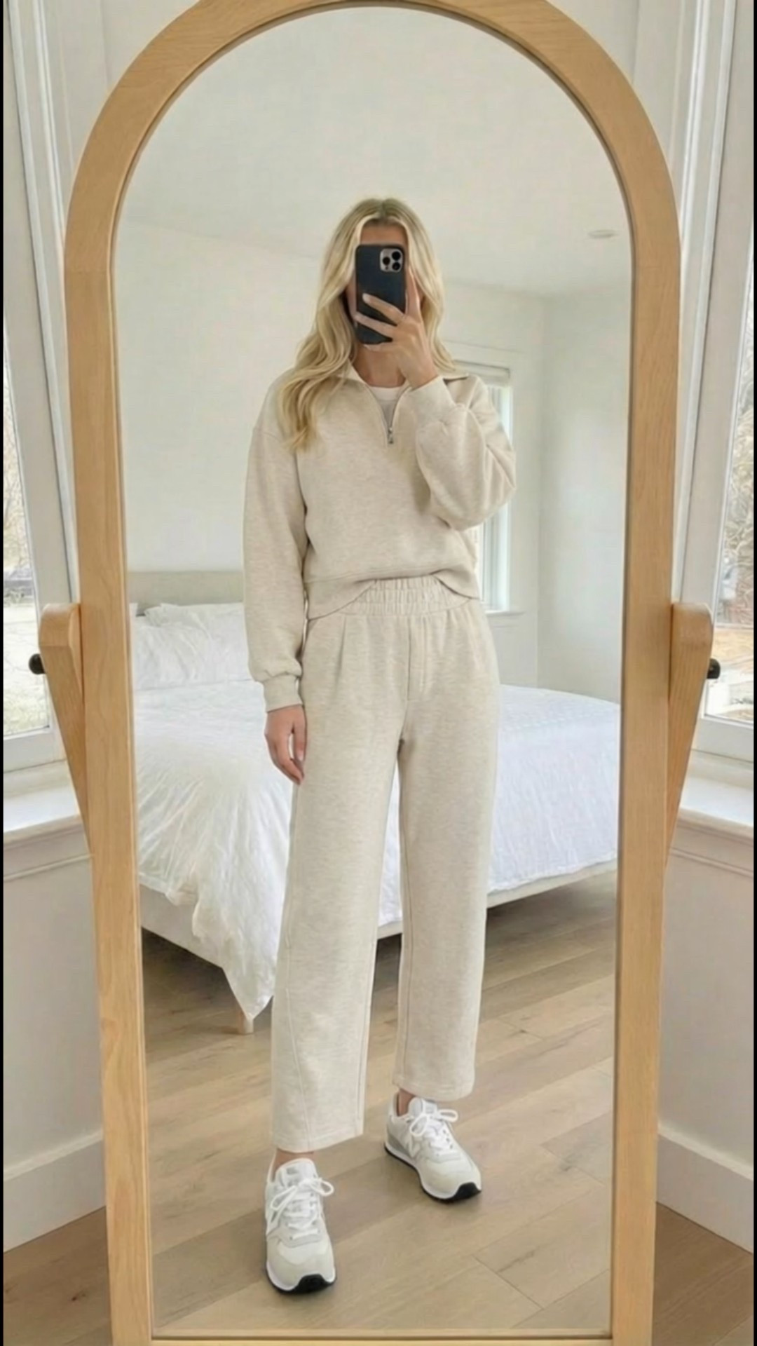 Super soft sad from Old Navy on major sale tonight this is a beautiful oatmeal Heather color and fleece lined jacket half zip and pants. Finish off with new balance shoes. Super cute. Follow major deal today.

#LTKHoliday #LTKSaleAlert #LTKOver40