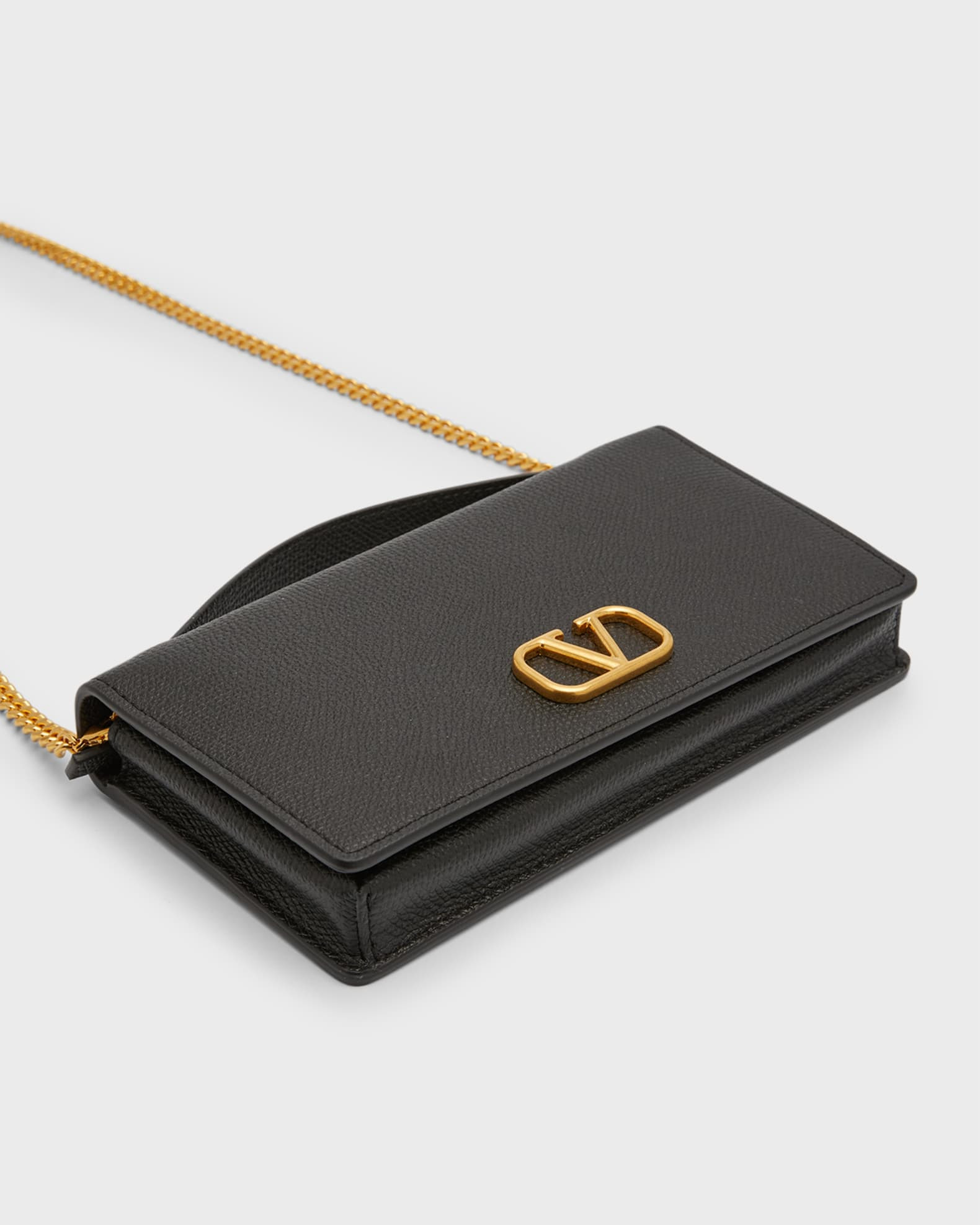 Valentino Garavani V-Logo Wallet On Chain | Neiman Marcus