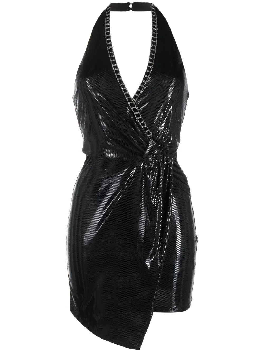 NISSA Sleeveless metallic-finish Minidress - Farfetch | Farfetch Global