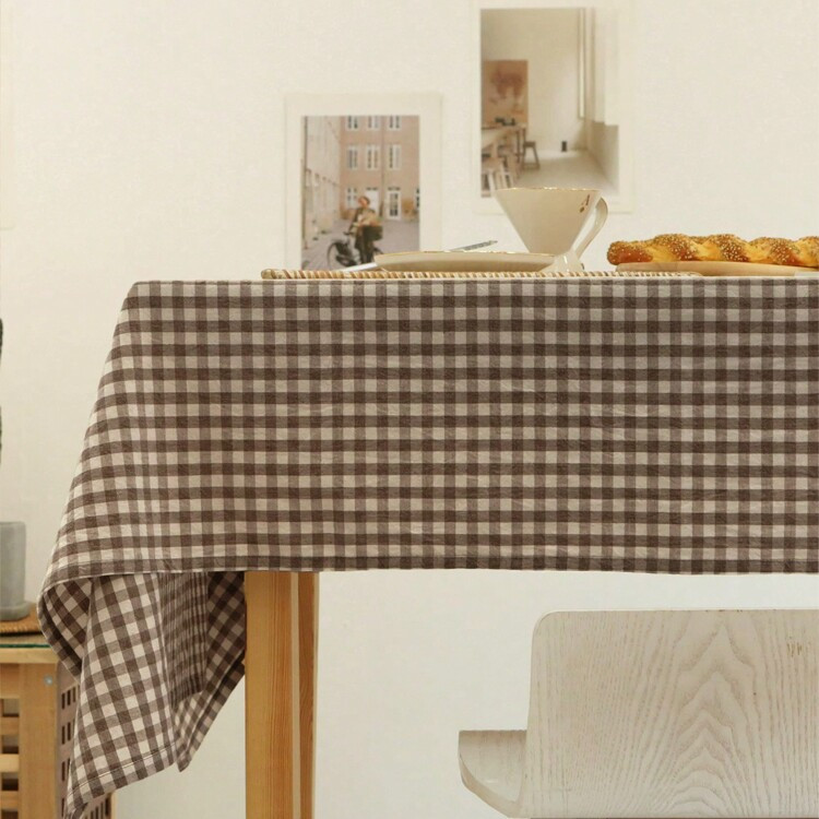 1pc Vintage Plaid Tablecloth, Farmhouse Style Rectangle Tablecloth For Dining Room, Coffee Table,... | SHEIN