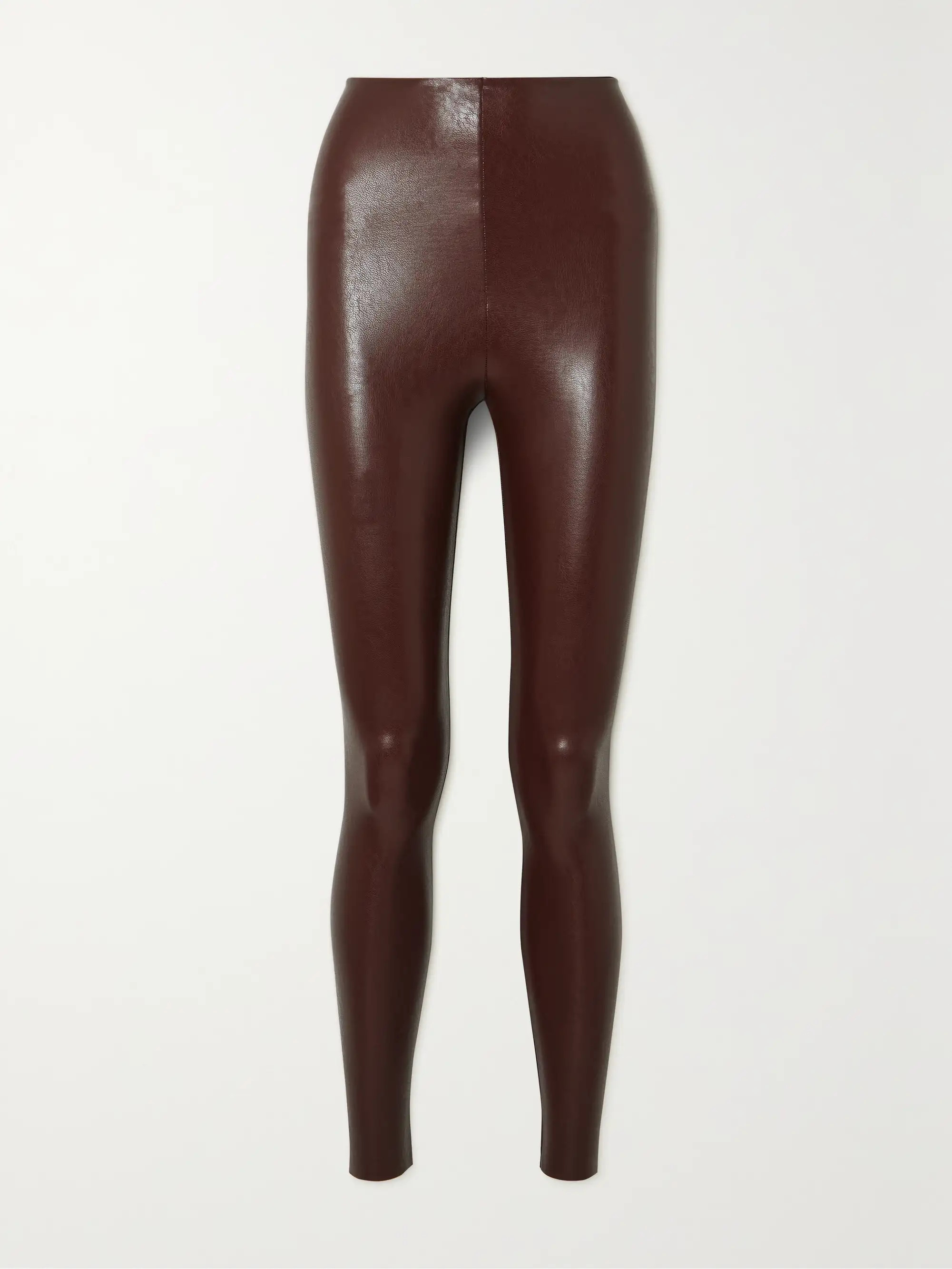 Burgundy Faux stretch-leather leggings | COMMANDO | NET-A-PORTER | NET-A-PORTER (US)
