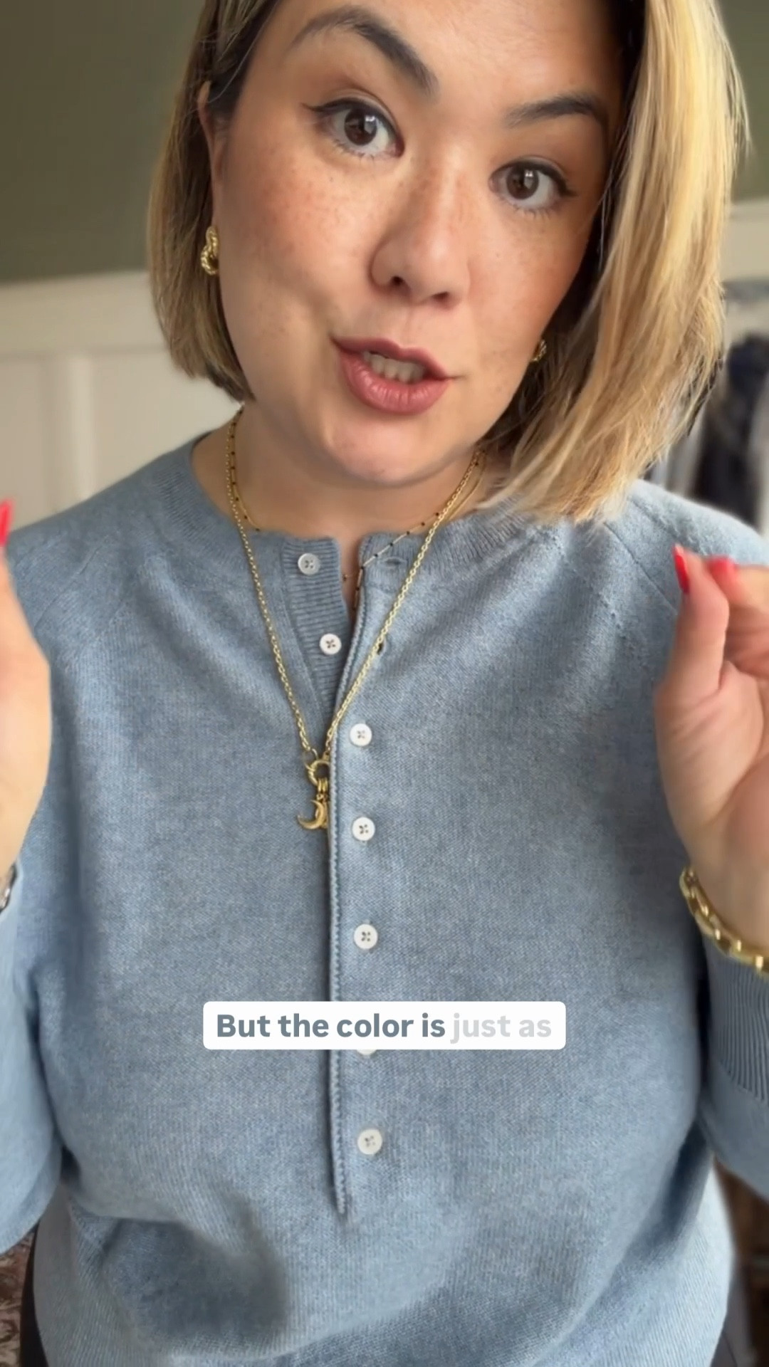 I ordered this in a size medium, and it fits perfectly for me. For reference, I am 5‘5“ and typically a medium or large in tops and between a 12 and 14 in the bottom I bought this sweater originally last fall in a gorgeous chocolate brown and fell in love with it so when they released these new colors, I knew I wanted to get another one, but in a different size since the first one was slightly big on me. When these first came out last fall, they sold out very quickly and it looks like some of the colors now are also selling out, though if you have any inkling about wanting it, I suggest moving quickly.

#LTKstorytime #LTKMidsize #LTKOver40